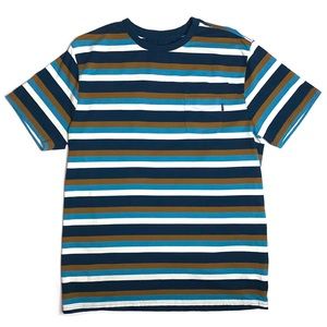 O’Neill brown tan and white striped t-shirt